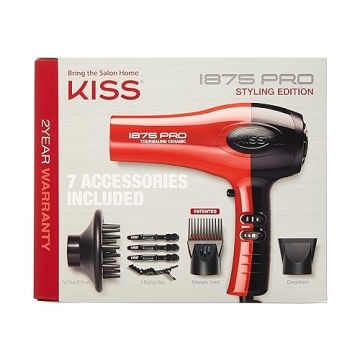 KISS 1875W Pro Tourmaline Hair Dryer with Accessories