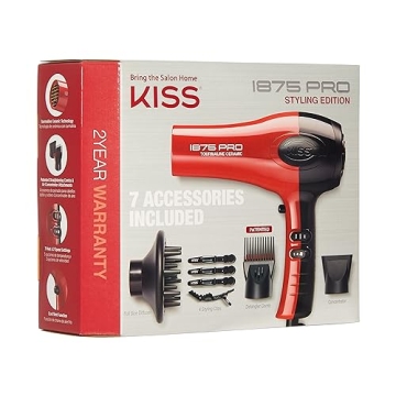 KISS 1875W Pro Tourmaline Hair Dryer with Accessories