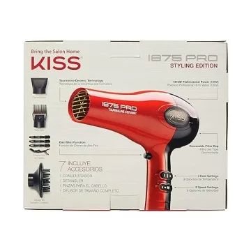 KISS 1875W Pro Tourmaline Hair Dryer with Accessories