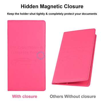 Cacturism Car Registration and Insurance Holder, Car Accessories Vehicle Glove Box Car Organizer Wom...