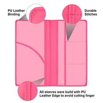 Cacturism Car Registration and Insurance Holder, Car Accessories Vehicle Glove Box Car Organizer Women Car Accessories with Magnetic Shut for Cards, Essential Document, Driver License, Hot Pink