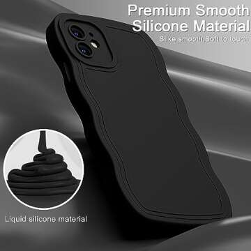 LUMARKE for iPhone 11 Case Silicone with Upgraded Camera Protection - Fashionable Design for Women Girls - Prevent Slipping - Slim Fit Protective Phone Cover 6.1" - Black