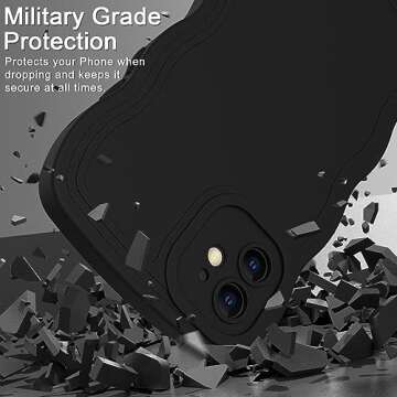 LUMARKE for iPhone 11 Case Silicone with Upgraded Camera Protection - Fashionable Design for Women Girls - Prevent Slipping - Slim Fit Protective Phone Cover 6.1" - Black