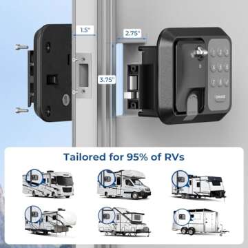 ONNAIS RV Door Lock Replacement with Password and Remote Control, RV Keyless Entry for Trailer Door ...