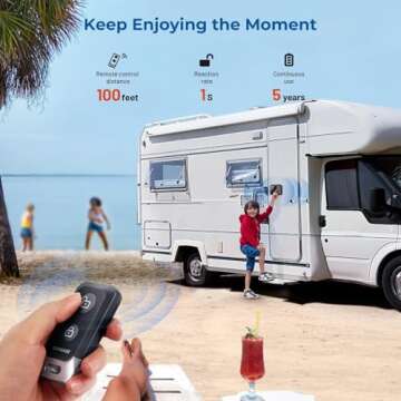 ONNAIS RV Door Lock Replacement with Password and Remote Control, RV Keyless Entry for Trailer Door Lock and Camper Door Lock, Versatile RV Door Latch Suitable for Various Types of RVs