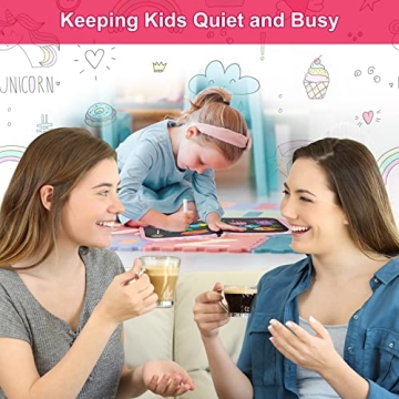 Qrytoi Erasable Kids Doodle Book with 12 Pens - Travel Fun