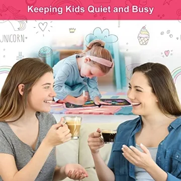 Qrytoi Erasable Kids Doodle Book with 12 Pens - Travel Fun