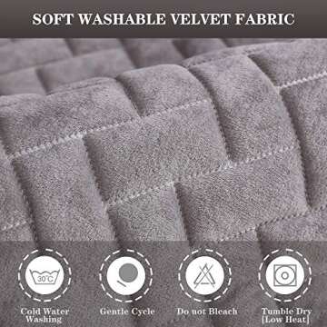 TEWENE Sofa Cover Sectional Couch Covers Anti-Slip Sofa Slipcover for Dogs Cats Pet Love Seat Recliner Living Room Light Grey 36''x94''(Only 1 Piece/Not All Set)
