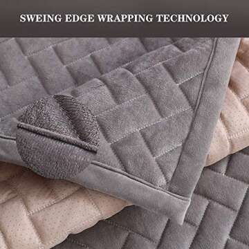 TEWENE Sofa Cover Sectional Couch Covers Anti-Slip Sofa Slipcover for Dogs Cats Pet Love Seat Recliner Living Room Light Grey 36''x94''(Only 1 Piece/Not All Set)