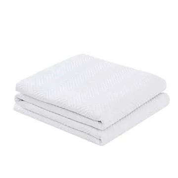 Vessia 3-Piece Quilt Bedding Set Full/Queen Size(90x96 inch) - Chervon Pattern Decorative Brushed Bedspreads - Lightweight Microfiber Bed Cover Coverlet(White, Includes 1 Quilt, 2 Shams)