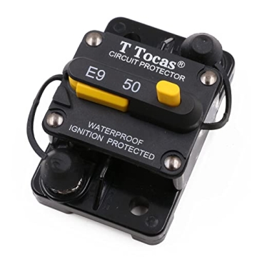 T Tocas 50A Circuit Breaker for Marine and RV Use