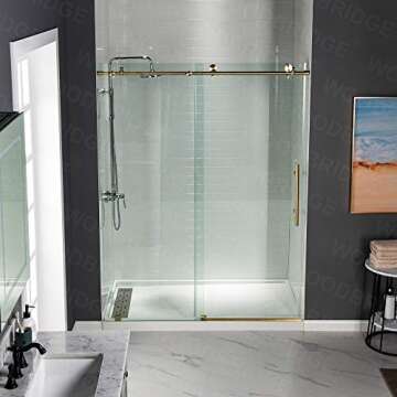 WOODBRIDGE Sliding Shower Door - Elegant Brushed Gold
