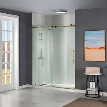 WOODBRIDGE Sliding Shower Door - Elegant Brushed Gold
