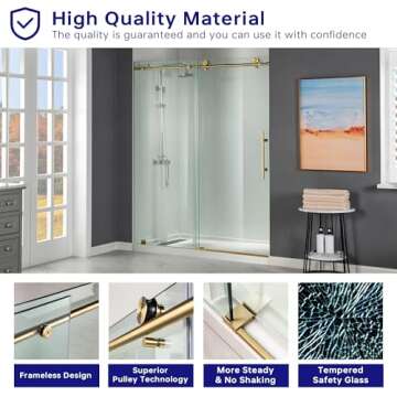 WOODBRIDGE Sliding Shower Door - Elegant Brushed Gold