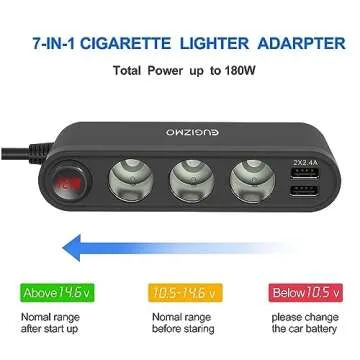 EUGIZMO 200W USB Car Cigarette Lighter Adapter Charger