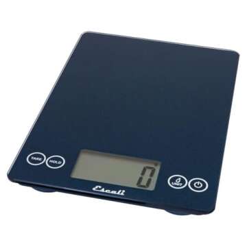 Escali Arti Glass Food Scale - Digital Kitchen Scale in Blue Mirage