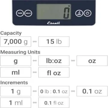 Escali Arti Glass Food Scale - Digital Kitchen Scale in Blue Mirage