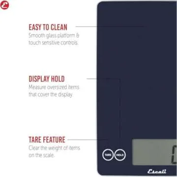 Escali Arti Glass Food Scale - Digital Kitchen Scale in Blue Mirage
