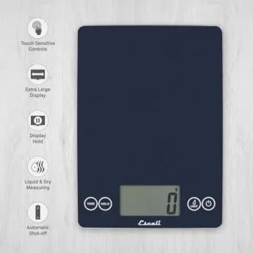 Escali Arti Glass Food Scale - Digital Kitchen Scale in Blue Mirage