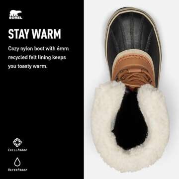 Sorel Women's Winter Boots, Brown Camel Brown, 8.5