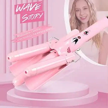 Adjustable 3 Barrel Curling Iron Wand for Effortless Curls