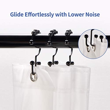 Rust-Resistant Stainless Steel Shower Curtain Hooks Set of 12