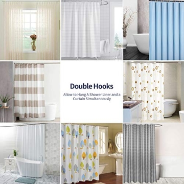 Rust-Resistant Stainless Steel Shower Curtain Hooks Set of 12