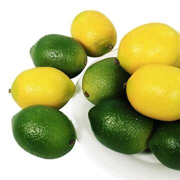 Winlyn 28 Pcs Fake Lemon Artificial Fruits Set - Vibrant Decorative Fruit