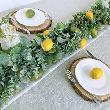 Winlyn 28 Pcs Fake Lemon & Lime Decoration Set