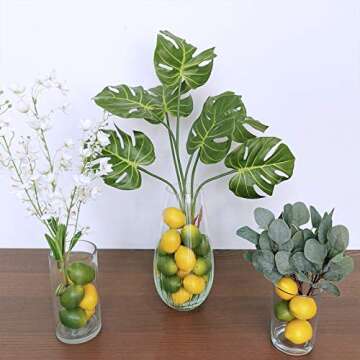 Winlyn 28 Pcs Fake Lemon & Lime Decoration Set