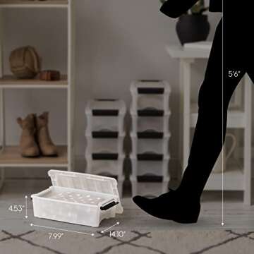 IRIS USA 6 Quart Stackable Plastic Storage Bins with Lids, 10 Pack - BPA-Free, Made in USA - Discree...