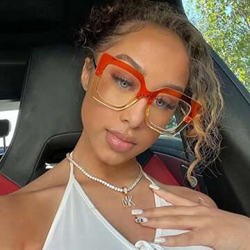 AIEYEZO Oversized Blue Light Glasses for Women - Stylish Protection