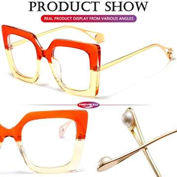 AIEYEZO Oversized Blue Light Glasses for Women - Stylish Protection