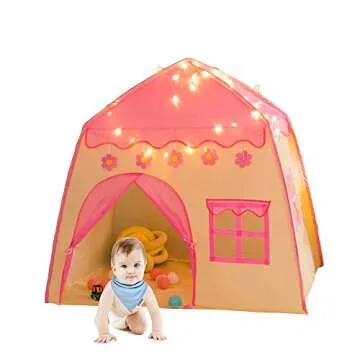Rettebovon Princess Tent for Girls Girls Play Tent with Star Lights Kids Tents and Playhouses Kids P...