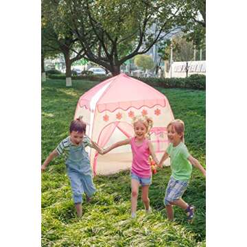Rettebovon Princess Tent for Girls Girls Play Tent with Star Lights Kids Tents and Playhouses Kids Playhouse Girls Toys Indoor and Outdoor Princess Castle Play Tent for Kids Girls Gift