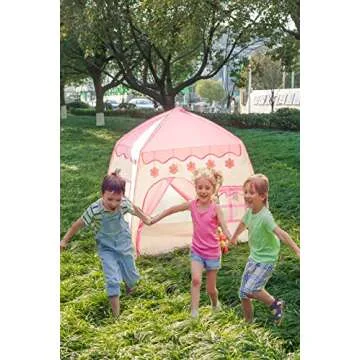 Rettebovon Princess Tent for Girls Girls Play Tent with Star Lights Kids Tents and Playhouses Kids Playhouse Girls Toys Indoor and Outdoor Princess Castle Play Tent for Kids Girls Gift