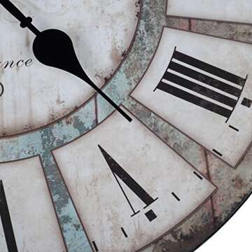 KI Store Silent Blue Wall Clocks Decorative for Living Room Bathroom Kitchen Decor 12-Inch Beach Coastal Round Clocks