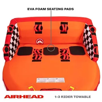 Airhead Super Mable Towable Tube | 1-3 Rider Towable Tube for Boating and Water Sports | Dual Tow Points | Full Nylon Cover | EVA Foam Pads | Patented Speed Valve | Boat Tubes and Towables