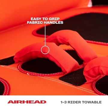 Airhead Super Mable Towable Tube | 1-3 Rider Towable Tube for Boating and Water Sports | Dual Tow Points | Full Nylon Cover | EVA Foam Pads | Patented Speed Valve | Boat Tubes and Towables