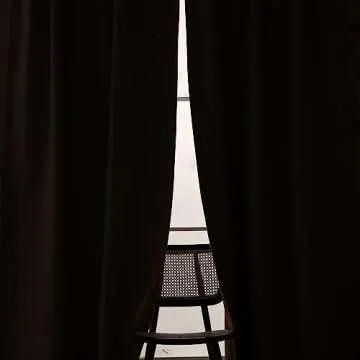 INLINAS 52 x 84 Inch Linen Bamboo Knots Texture Blackout Curtains - 100% Light Blocking, Noise Reducing Triple Layer Fabric Back Tab and Rod Pocket for Bedroom, Set of 2, Brown