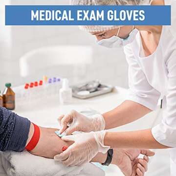Dre Health Medium Clear Vinyl Medical Exam Gloves - Pack of 100