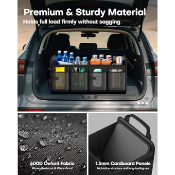 HOTOR Trunk Organizer for SUV with 2 Compartments