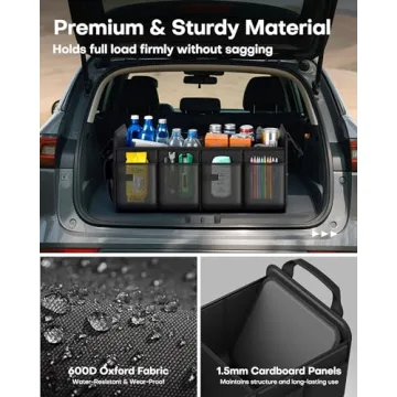 HOTOR Trunk Organizer for SUV with 2 Compartments