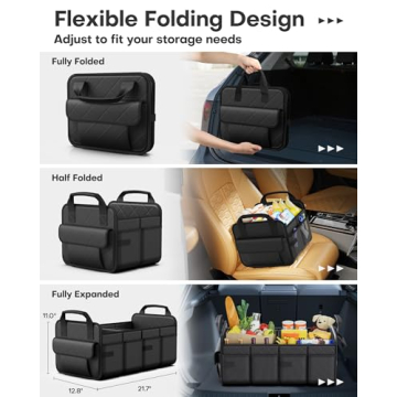 HOTOR Trunk Organizer for SUV with 2 Compartments