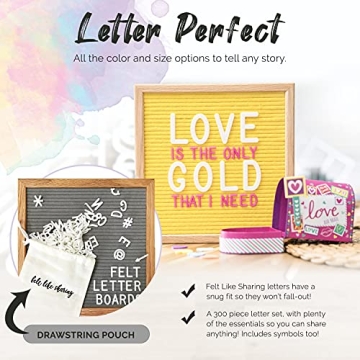 Light Pink Felt Letter Board 10x10 with 300 Letters