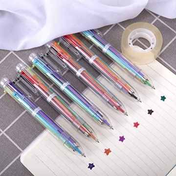 EEOYU 6 Pack Multicolor 6-in-1 Retractable Ballpoint Pens