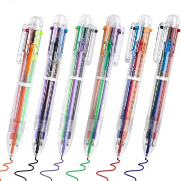 EEOYU 6 Pack Multicolor 6-in-1 Retractable Ballpoint Pens