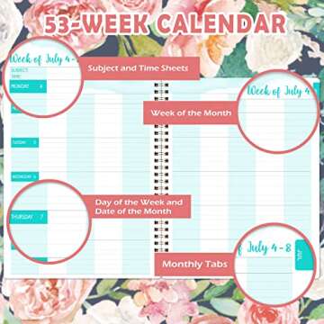 Floral Teacher Planner 2023-2024 for Effortless Organization