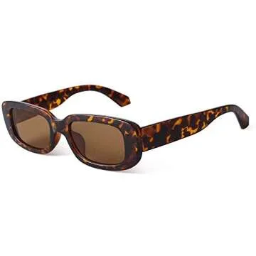 BTHS Rectangle Sunglasses for Women Retro Driving Glasses 90’s Vintage Fashion Narrow Square Frame UV400 Protection （2pc）