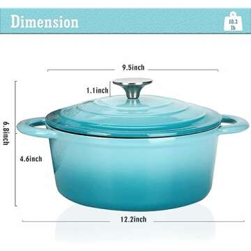 Cast Iron Dutch Oven in Aqua for All Your Cooking Needs